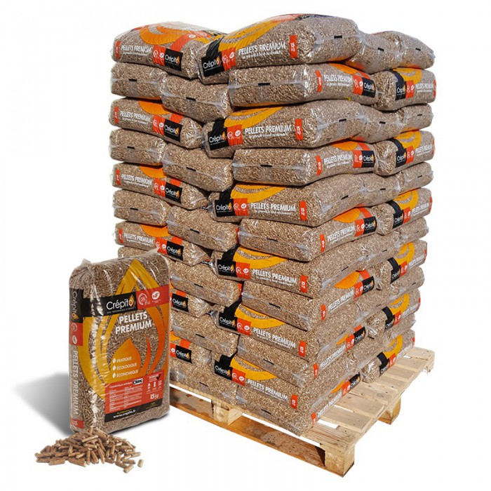 granule-bois-crepito-palette (1) Palette de granulés Crépito Premium – 72 sacs de 15 kg – Image 1